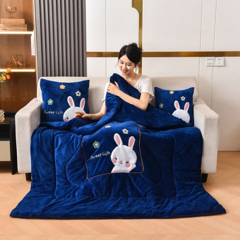 Milk Fiber Pillow Blanket