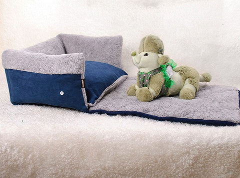 Flip Pet Nest Bed with Blanket