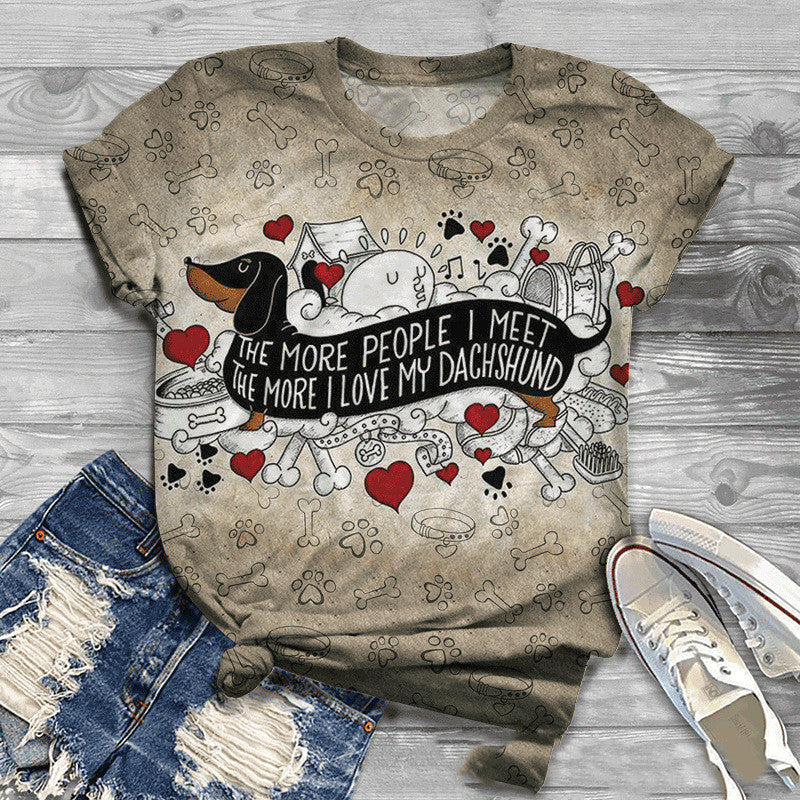 Cute 3D Printed T-Shirt for Female Dogs