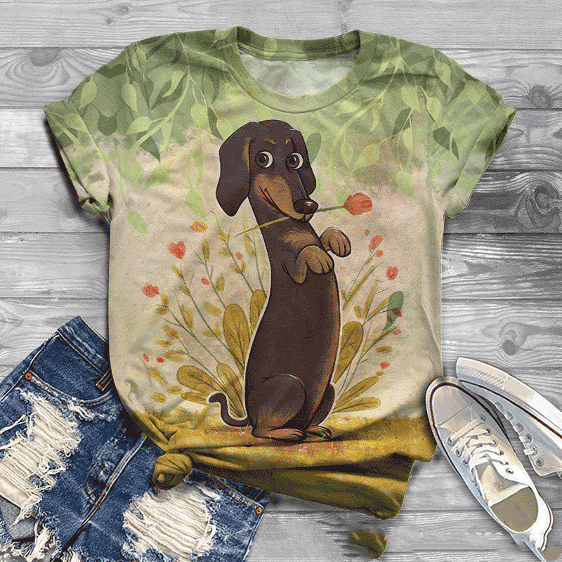 Cute 3D Printed T-Shirt for Female Dogs