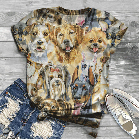 Cute 3D Printed T-Shirt for Female Dogs