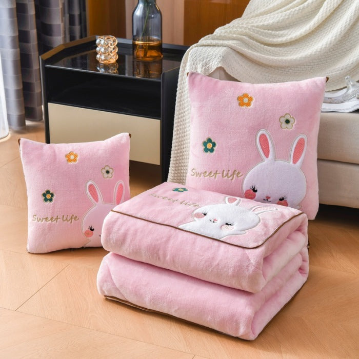 Milk Fiber Pillow Blanket