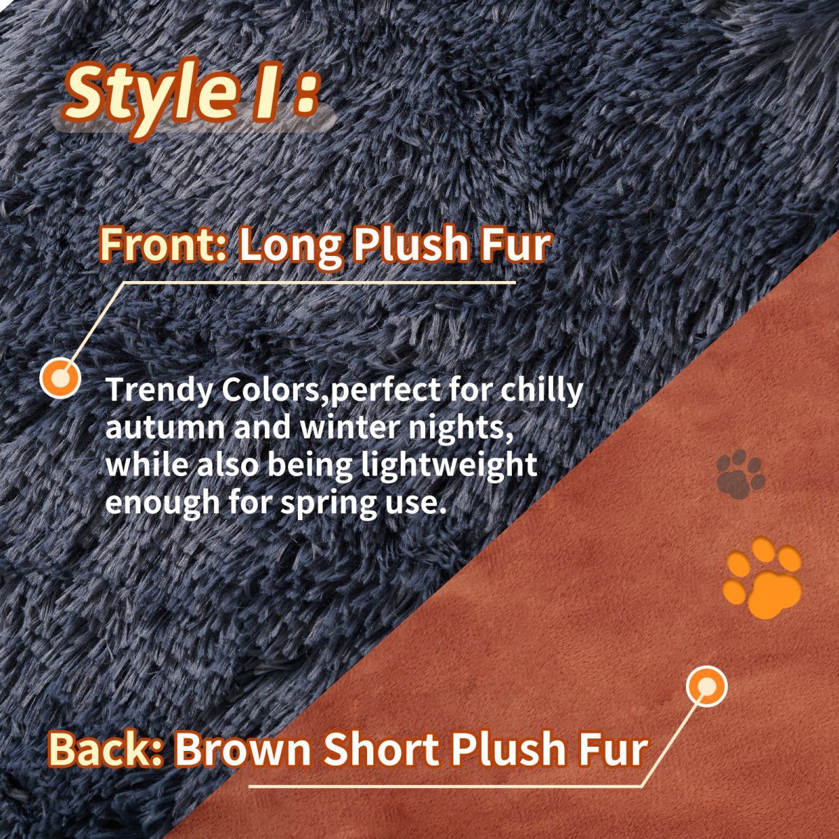 Grey Plush Pet Cushion