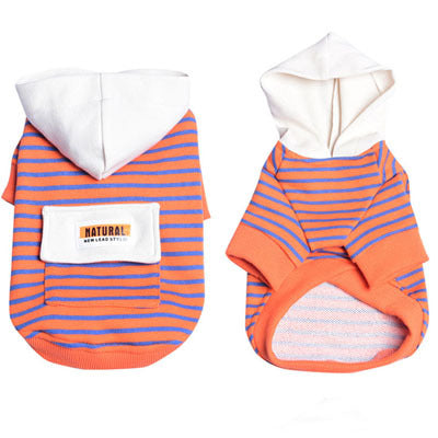 Sweater Small Dog Two-legged Clothes Striped Hooded Sports And Leisure Dog Clothes