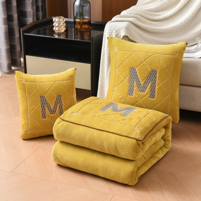 Milk Fiber Pillow Blanket