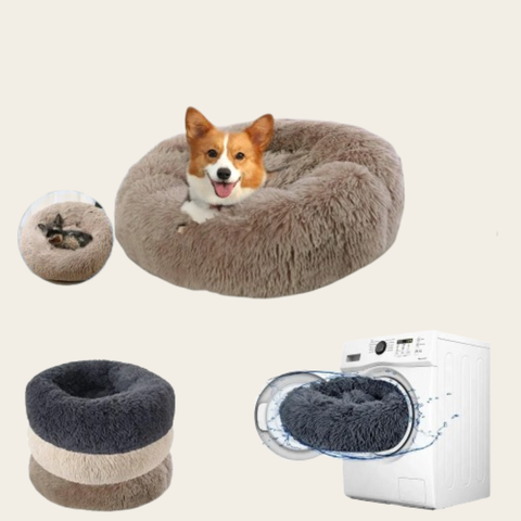 Warm and Snuggly Plush Donut Cat Bed for Cats