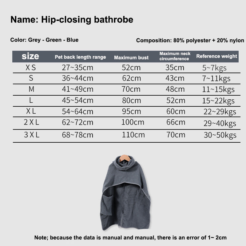 Dog Bathrobe Pet | Bath Towel