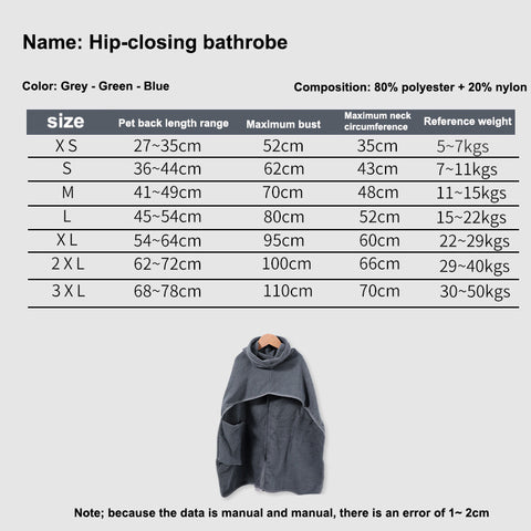 Dog Bathrobe Pet | Bath Towel