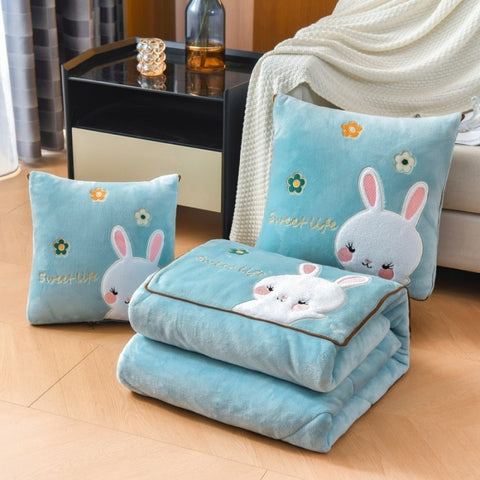 Milk Fiber Pillow Blanket