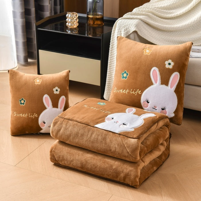 Milk Fiber Pillow Blanket