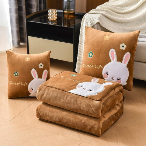 Milk Fiber Pillow Blanket