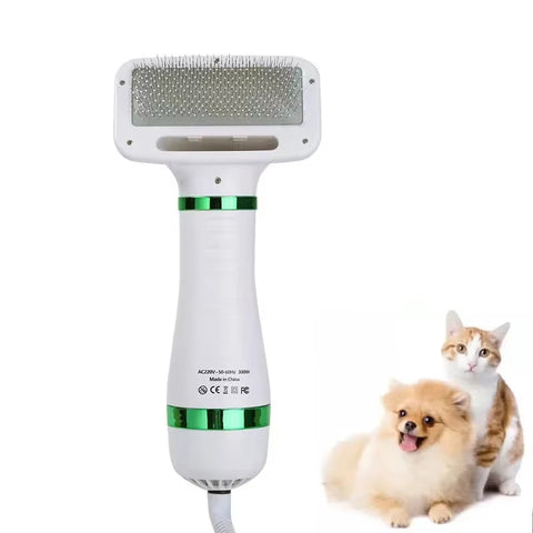 2-in-1 Pet Hair Dryer with Slicker Brush