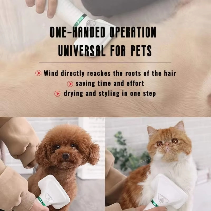 2-in-1 Pet Hair Dryer with Slicker Brush