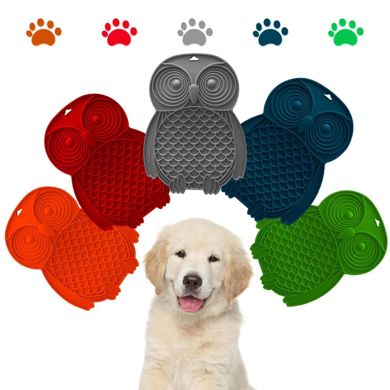 Owl Dog Licking Mat Pet Food Basin Tableware