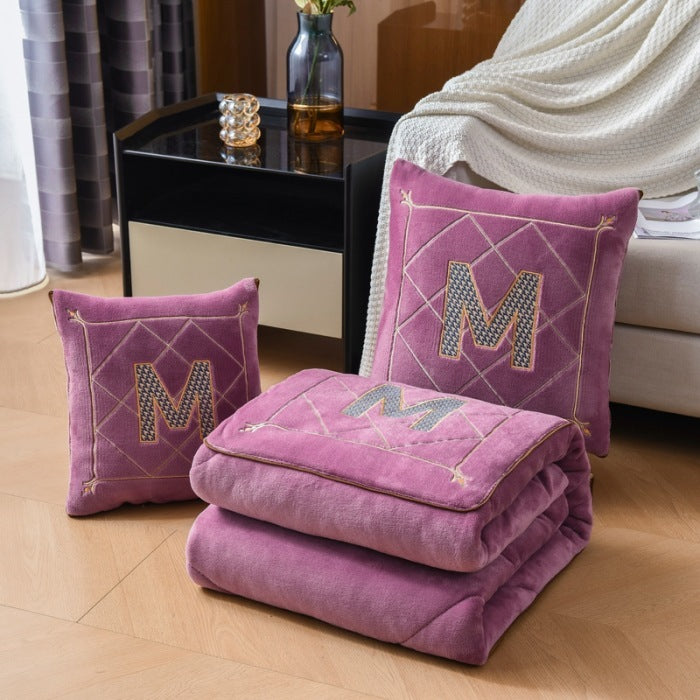 Milk Fiber Pillow Blanket