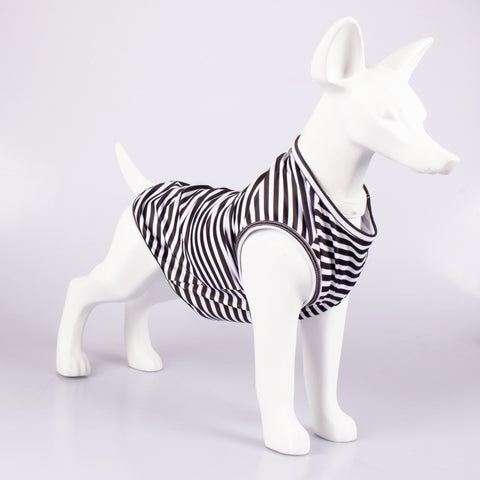 Pet Tank Top Striped Crew Neck T Shirt