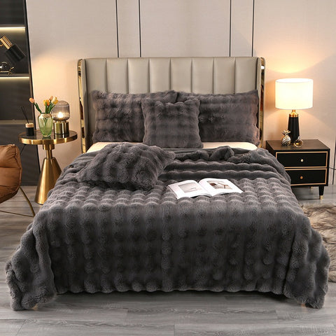 Rabbit Plush Sofa Blanket