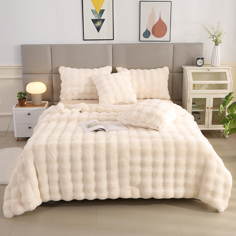 Rabbit Plush Sofa Blanket