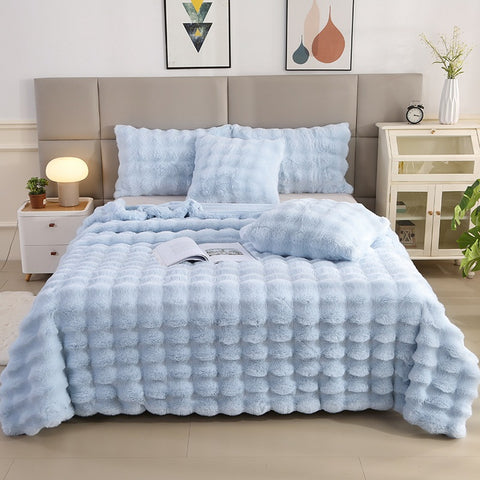 Rabbit Plush Sofa Blanket