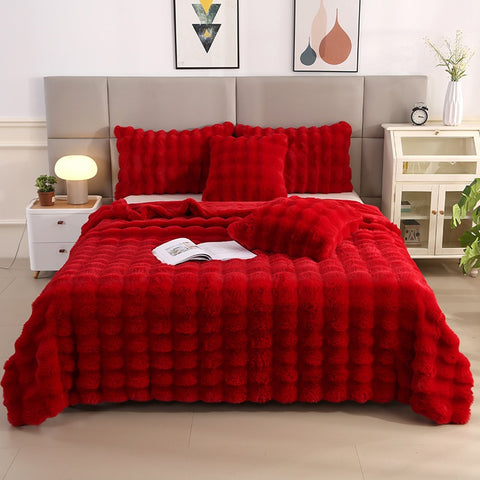 Rabbit Plush Sofa Blanket