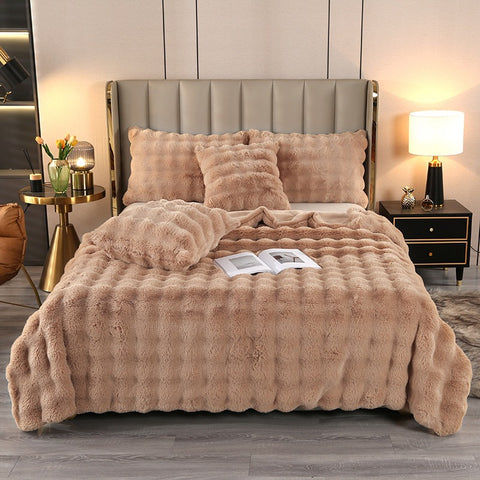Rabbit Plush Sofa Blanket