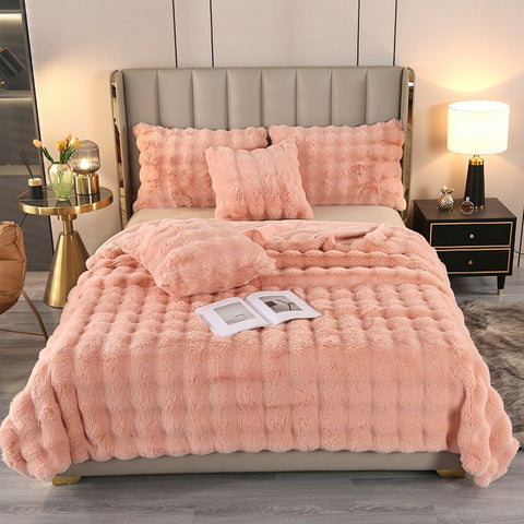 Rabbit Plush Sofa Blanket