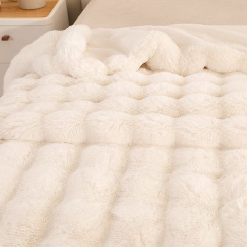 Rabbit Plush Sofa Blanket