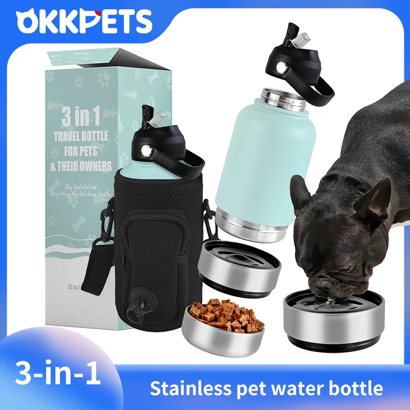 Portable 3 in 1 Pet Travel Bottle