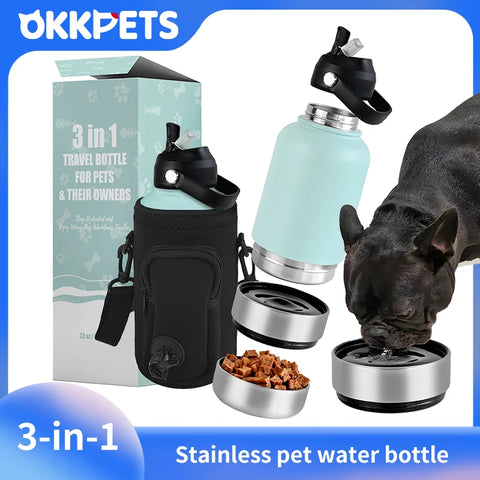 Portable 3 in 1 Pet Travel Bottle