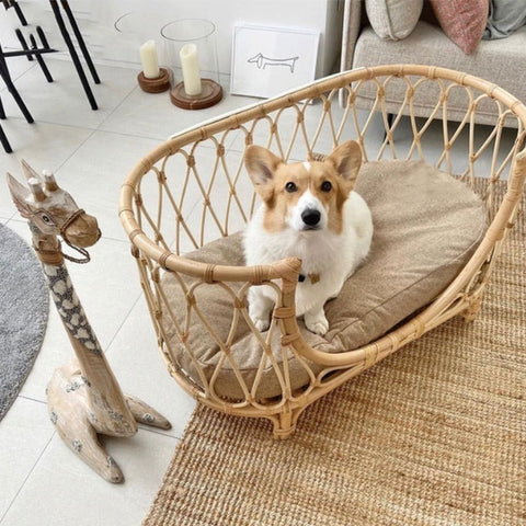 Rattan Woven Pet Bed Sofa
