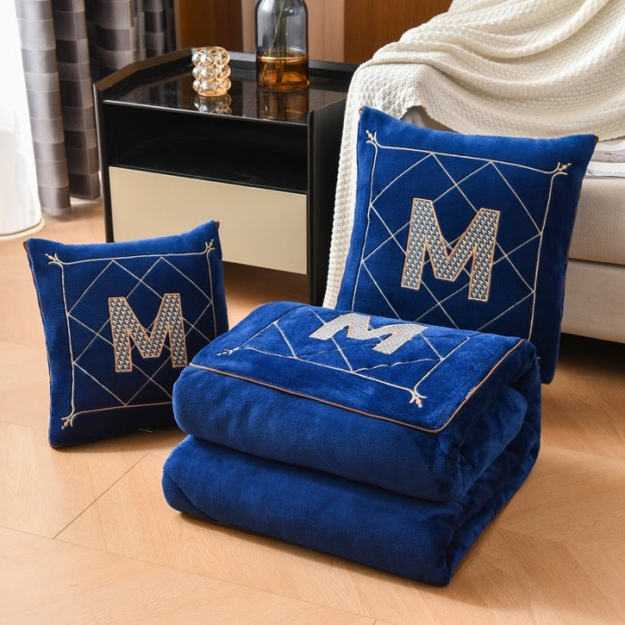 Milk Fiber Pillow Blanket