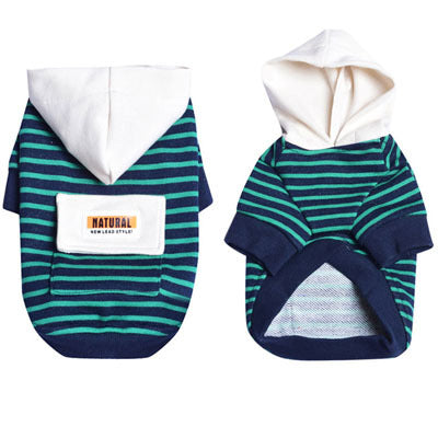 Sweater Small Dog Two-legged Clothes Striped Hooded Sports And Leisure Dog Clothes