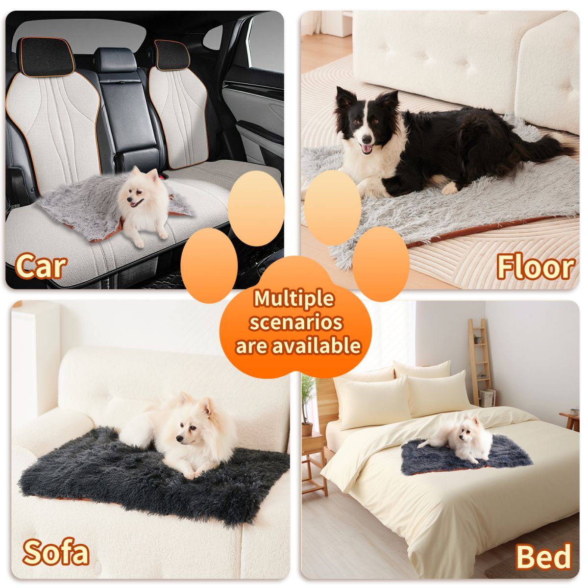 Grey Plush Pet Cushion