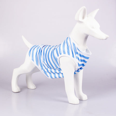 Pet Tank Top Striped Crew Neck T Shirt