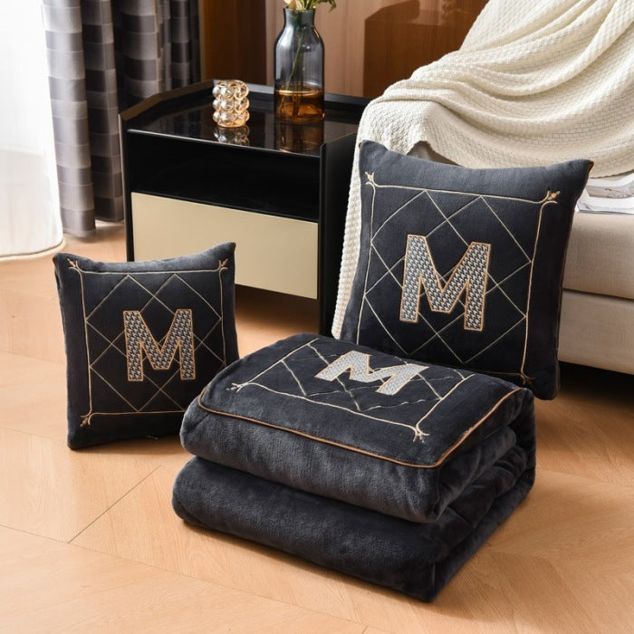 Milk Fiber Pillow Blanket