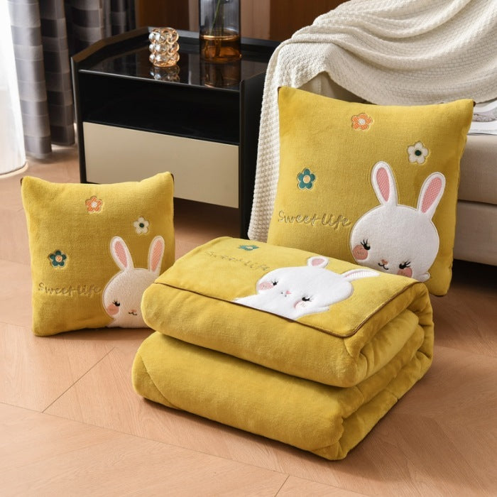 Milk Fiber Pillow Blanket