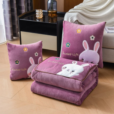 Milk Fiber Pillow Blanket