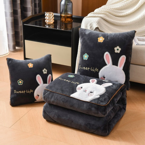 Milk Fiber Pillow Blanket